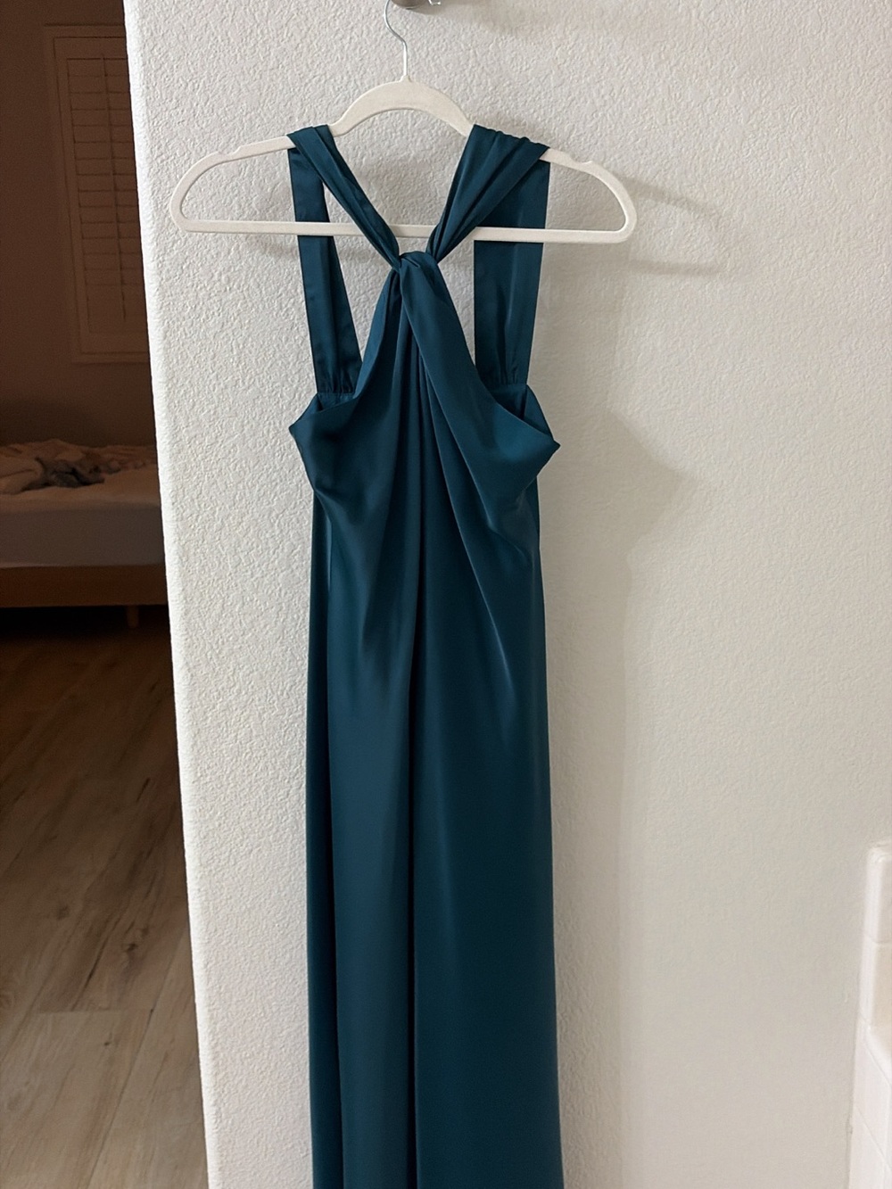 Banana Republic Satin Column Maxi Dress – Teal Shadow | Size S